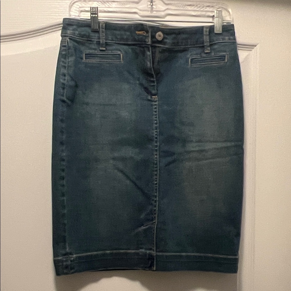 Talbots Blue Denim Pencil Skirt